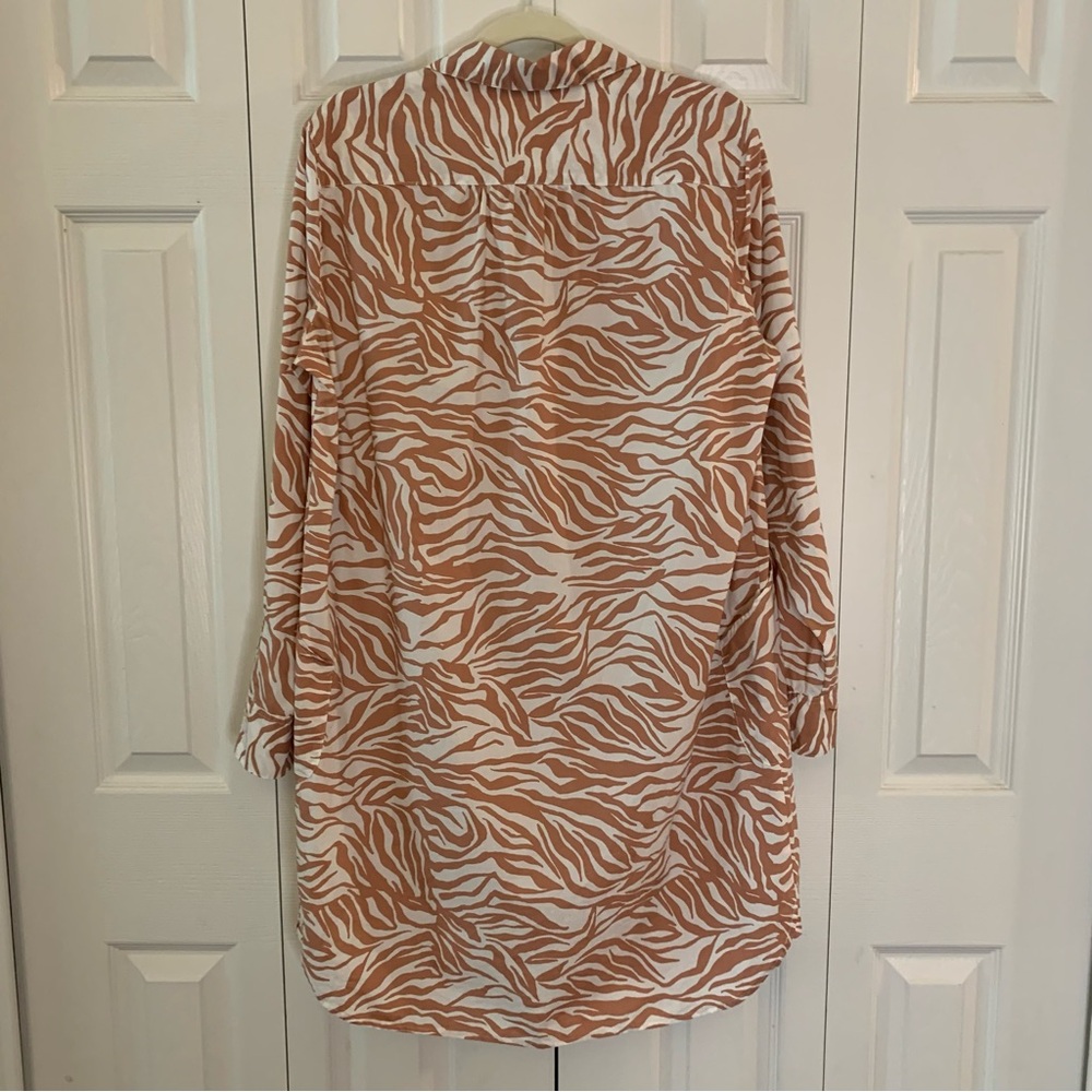 Velvet Heart Pink Zebra Print Long Sleeve Dress or Tunic - Picture 1 of 13